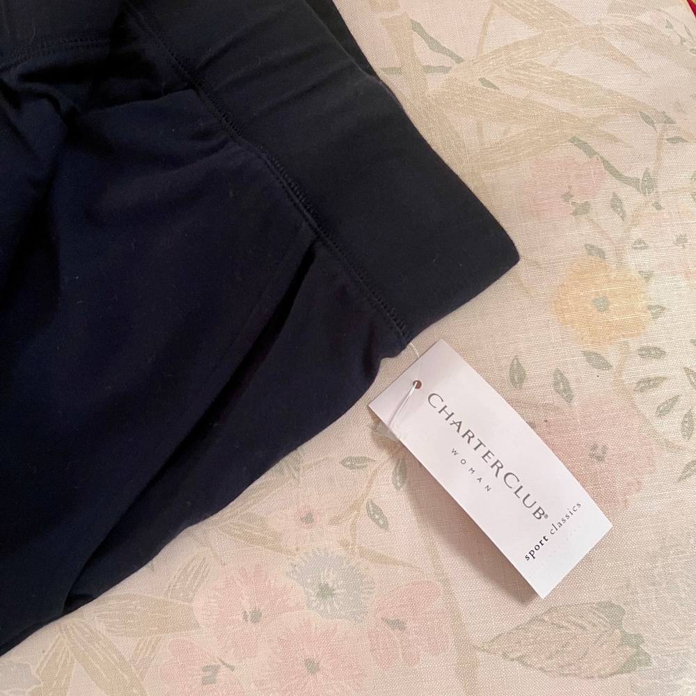 Charter Club Woman Sport Navy Blue Cotton Pants NEW Size 2X - Picture 2 of 8